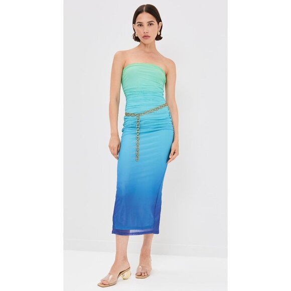 Runaway The Label Kendall Dress in Aqua Ombre XSmall New Womens Midi - Picture 15 of 16